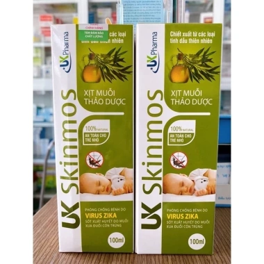 Xịt chống muỗi thảo dược uk Skinmos - An toàn cho bé, trẻ em, Sambaby giảm còn 140.000 VND