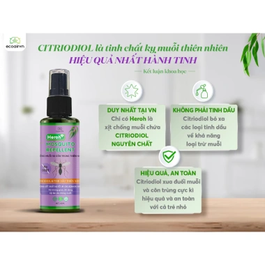 Xịt chống muỗi thiên nhiên Heroh 60ml - EcoairVN, diệt muỗi nhanh, an toàn, giá ưu đãi 85.000₫