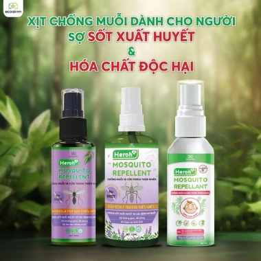 Xịt chống muỗi thiên nhiên Heroh 60ml - EcoairVN, diệt muỗi nhanh, an toàn, giá ưu đãi 85.000₫