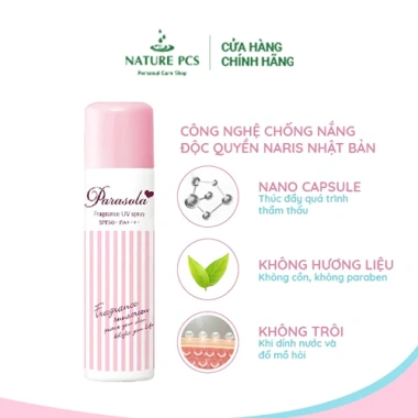 Xịt Chống Nắng Dưỡng Sáng Da Naris Parasola UV Spray SPF50+ PA++++ 90g 340.200 VND
