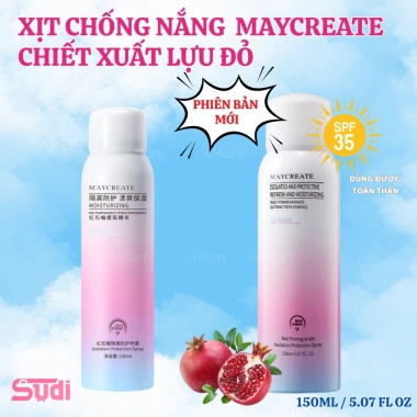 Xịt chống nắng Maycreate Moisturizing Spray 150ml Dưỡng ẩm che khuyết điểm giảm giá 55k
