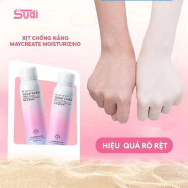 Xịt chống nắng Maycreate Moisturizing Spray 150ml Dưỡng ẩm che khuyết điểm giảm giá 55k