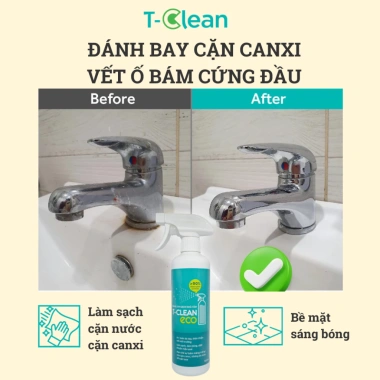 Xịt đa năng T-Clean Eco 500ml tẩy cặn canxi nhà tắm - An toàn da tay, không hóa chất độc hại, chỉ 115.000₫