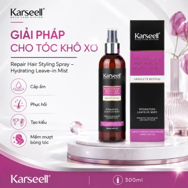 Xịt Đạm Dưỡng Tóc Karseell 300ml Dưỡng ẩm, phục hồi, gỡ rối, chống nhiệt UV, hương nước hoa - giá 165.000đ