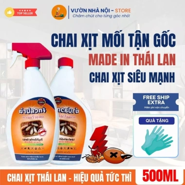 Xịt Diệt Mối Mọt Thái Lan 500ml Bảo Vệ Đồ Gỗ, Tủ Bếp, Sàn Gỗ An Toàn, Hiệu Quả