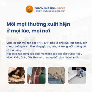 Xịt Diệt Mối Mọt Thái Lan 500ml Bảo Vệ Đồ Gỗ, Tủ Bếp, Sàn Gỗ An Toàn, Hiệu Quả