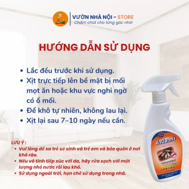 Xịt Diệt Mối Mọt Thái Lan 500ml Bảo Vệ Đồ Gỗ, Tủ Bếp, Sàn Gỗ An Toàn, Hiệu Quả