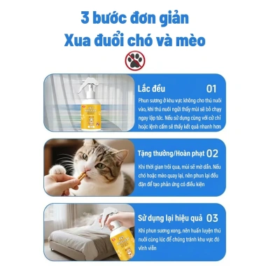 Xịt đuổi mèo, chó, kiến 510ml - Không còn vết cào, giảm giá 69.999₫