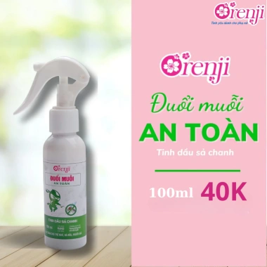 Xịt đuổi muỗi Orenji tinh dầu sả chanh 100ml an toàn cho bé, bỏ túi, giảm 8.000₫