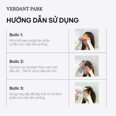 Xịt dưỡng giữ phồng tóc Verdant Park VDPK22 - Gel tạo kiểu lâu bết, Caviar Oil & Collagen, giảm giá 21% chỉ 189.000₫