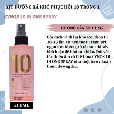 Xịt Dưỡng Siêu Mềm Mượt 10 In 1 CYNOS 200ml Chính Hãng: Dưỡng sâu, Mượt mà, Giảm Giá 20%