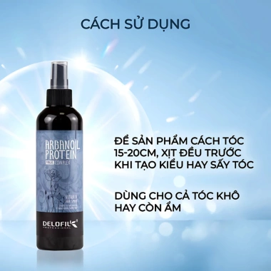 Xịt Dưỡng Tóc DELOFIL Argan Oil Protein 250ml - Phục Hồi Khô Xơ, Chống Rối, Bảo Vệ Nhiệt, Giá 220.000 VND 3 Xịt Dưỡng Tóc DELOFIL Argan Oil Protein 250ml - Phục Hồi Khô Xơ, Chống Rối, Bảo Vệ Nhiệt, Giá 220.000 VND 3