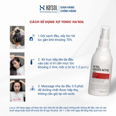 Xịt Dưỡng Tóc Hasol Anagen Scalp Tonic 100ml - Rụng tóc, mỏng yếu, 349.000 VND 9 Xịt Dưỡng Tóc Hasol Anagen Scalp Tonic 100ml - Rụng tóc, mỏng yếu, 349.000 VND 9
