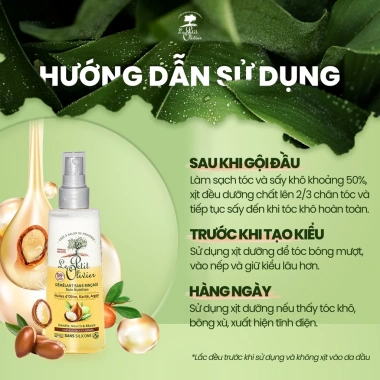 Xịt Dưỡng Tóc Le Petit Olivier 150ml Chính Hãng - Olive Bơ Hạt Mỡ Argan Dưỡng Mượt Phục Hồi Giá 300k 6