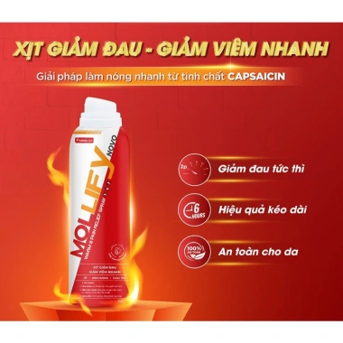Xịt Giảm Đau Mollifynovo Warm & Pain Relief 50ml - Dầu Xoa Bóp Giảm Đau Xương Khớp, Massage Cổ Vai Gáy, Giá chỉ 109.000đ