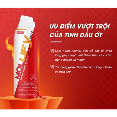 Xịt Giảm Đau Mollifynovo Warm & Pain Relief 50ml - Dầu Xoa Bóp Giảm Đau Xương Khớp, Massage Cổ Vai Gáy, Giá chỉ 109.000đ 2