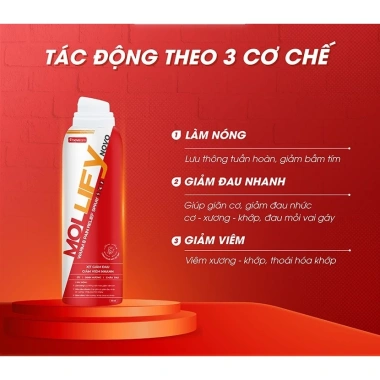 Xịt Giảm Đau Mollifynovo Warm & Pain Relief 50ml - Dầu Xoa Bóp Giảm Đau Xương Khớp, Massage Cổ Vai Gáy, Giá chỉ 109.000đ 4