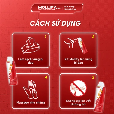 Xịt Giảm Đau Mollifynovo Warm & Pain Relief 50ml - Dầu Xoa Bóp Giảm Đau Xương Khớp, Massage Cổ Vai Gáy, Giá chỉ 109.000đ 7