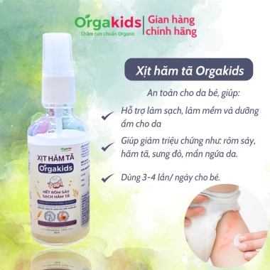 Xịt hăm tã Orgakids 50ml - sạch hăm, làm mềm, dưỡng ẩm da bé, giảm còn 98.000₫ 2
