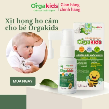 Xịt họng ho cảm thảo dược Orgakids 20ml - Giảm đau họng, ho kéo dài, 68.000₫