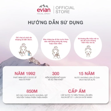 Xịt khoáng evian® Facial Spray 50ml - Dưỡng ẩm sâu, làm mát da, chỉ 135.000₫ 5