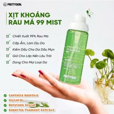 Xịt Khoáng Pretty Skin Jeju Cica 99 Mist 100ml Dưỡng ẩm Kiểm Dầu Giá 265k 5