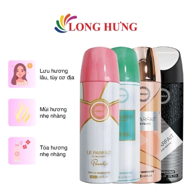 Xịt khử mùi cơ thể Armaf Le Parfait 200ml - Hương thơm sang trọng, chỉ 189.000₫