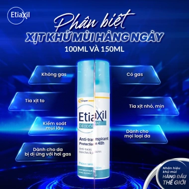 Xịt Khử Mùi Nách Etiaxil Phun Sương 150ml - Thơm Lâu, Không Nhờn, Giảm Giá 7