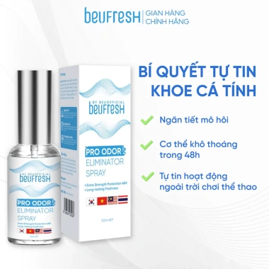 Xịt khử mùi toàn thân BEUFRESH 30ml - Lăn ngăn mồ hôi, hạn chế mùi cơ thể, chỉ 142.100 VND