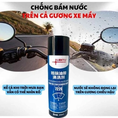 Xịt Làm Sạch Kính Ô Tô Xe Máy LIBITU - Khử Vết Ố Vàng, Dầu Mỡ, Canxi, Chống Bám Nước 6 Tháng, Giá 59.000₫