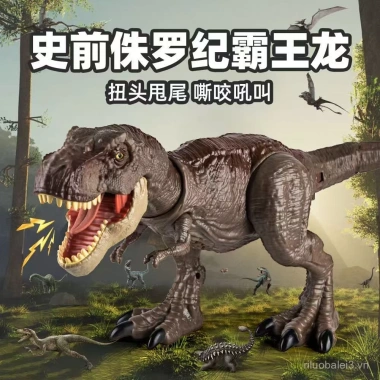 Xịt Mô Phỏng Tyrannosaurus Boy Jurassic – Đèn Âm Thanh, Điều Khiển Từ Xa, Đồ Chơi Khủng Long