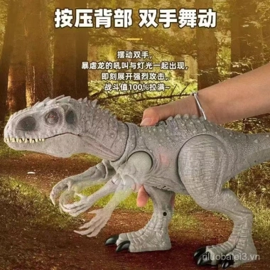 Xịt Mô Phỏng Tyrannosaurus Boy Jurassic – Đèn Âm Thanh, Điều Khiển Từ Xa, Đồ Chơi Khủng Long