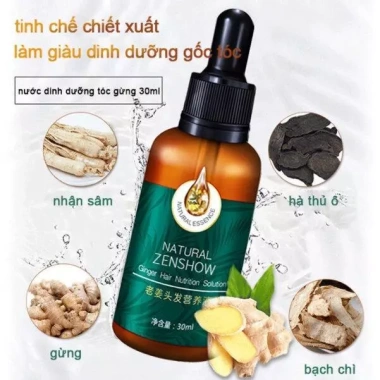 Xịt Mọc Tóc Gừng 7 Ngày 30ml - Dưỡng tinh dầu, phục hồi hư tổn, giảm gãy rụng, kích thích tóc nhanh