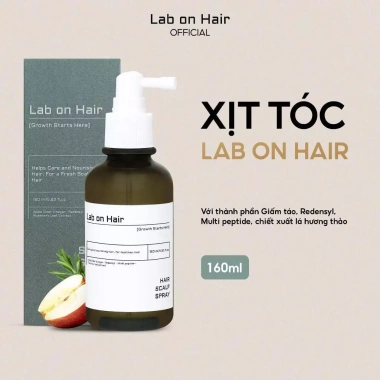 Xịt mọc tóc Lab on Hair 160ml - Giấm táo Redensyl dưỡng ẩm, phục hồi tóc hư tổn
