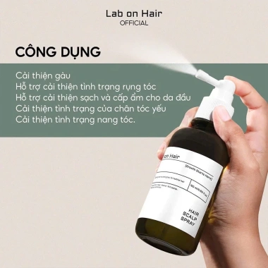 Xịt mọc tóc Lab on Hair 160ml - Giấm táo Redensyl dưỡng ẩm, phục hồi tóc hư tổn