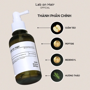 Xịt mọc tóc Lab on Hair 160ml - Giấm táo Redensyl dưỡng ẩm, phục hồi tóc hư tổn
