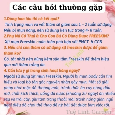 Xịt mụn lưng Freeskin 80ml + sữa tắm mụn 250ml - Sáng da, giảm viêm nang lông - 180.000 VND 6 Xịt mụn lưng Freeskin 80ml + sữa tắm mụn 250ml - Sáng da, giảm viêm nang lông - 180.000 VND 6