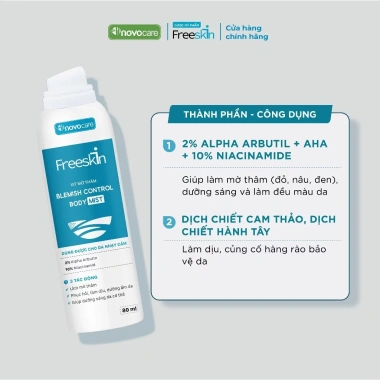 Xịt mụn lưng Freeskin 80ml + sữa tắm mụn 250ml - Sáng da, giảm viêm nang lông - 180.000 VND
