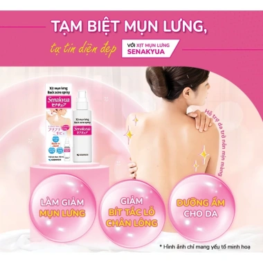Xịt mụn lưng Senakyua Kobayashi 100ml Nhật Bản - Giảm mụn, da sáng mịn, chỉ 175k 2