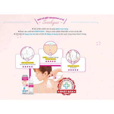 Xịt mụn lưng Senakyua Kobayashi 100ml Nhật Bản - Giảm mụn, da sáng mịn, chỉ 175k 8