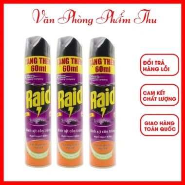 Xịt Muỗi Raid 700ml Hương Chanh Không Mùi và Lavender - Bộ 600ml+100ml Giá Không Đổi, Giá 70.000 VNĐ Chính Hãng