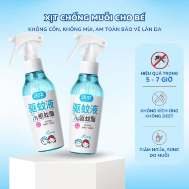 Xịt muỗi RUNBEN cho bé - bình xịt trực tiếp lên da, không cồn, dưỡng ẩm, an toàn chống muỗi và côn trùng, giá 159.000đ