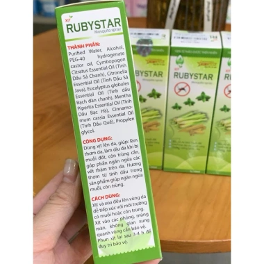 Xịt muỗi thảo dược Rubystar 100ml - Bảo vệ da, không kích ứng, chỉ 80.000đ
