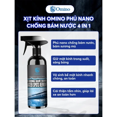Xịt Nano OMINO M97 chống bám nước gương chiếu hậu ô tô, hiệu ứng lá sen thoát nước nhanh, 199k 9