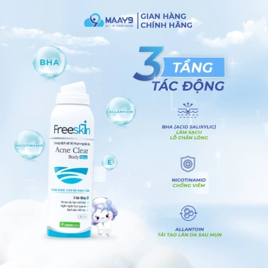 Xịt ngừa mụn cơ thể Freeskin Acne Novocare 80ml - Giảm mụn, dưỡng da, 175k 2