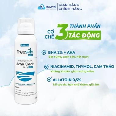 Xịt ngừa mụn cơ thể Freeskin Acne Novocare 80ml - Giảm mụn, dưỡng da, 175k 3