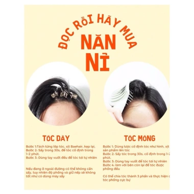 Xịt Phồng Tóc BaeHair 200ml - Tóc Bồng Bềnh, Giữ Nếp 24h, Giá Ưu Đãi 288k 4