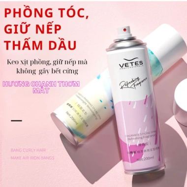 Xịt phồng tóc VTES 200ml - Giữ nếp lâu, không cứng, tạo kiểu bền, giá 69k