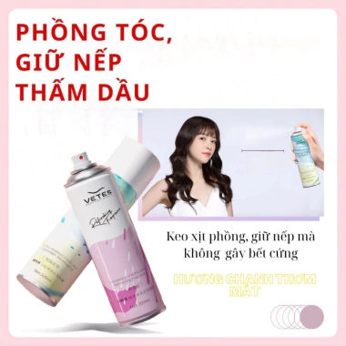 Xịt phồng tóc VTES 200ml - Giữ nếp lâu, không cứng, tạo kiểu bền, giá 69k