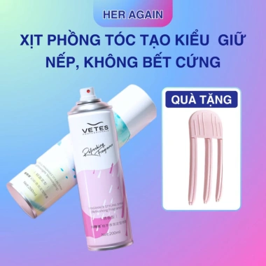 Xịt phồng tóc VTES 200ml - Giữ nếp lâu, không cứng, tạo kiểu bền, giá 69k 6 Xịt phồng tóc VTES 200ml - Giữ nếp lâu, không cứng, tạo kiểu bền, giá 69k 6